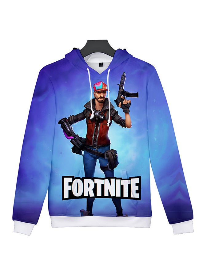 هودي كاجوال طويل الأكمام بتصميم عصري مزين بطبعة ثلاثية الأبعاد لأحد شخصيات لعبة "Fortnite" متعدد الألوان - Image 3