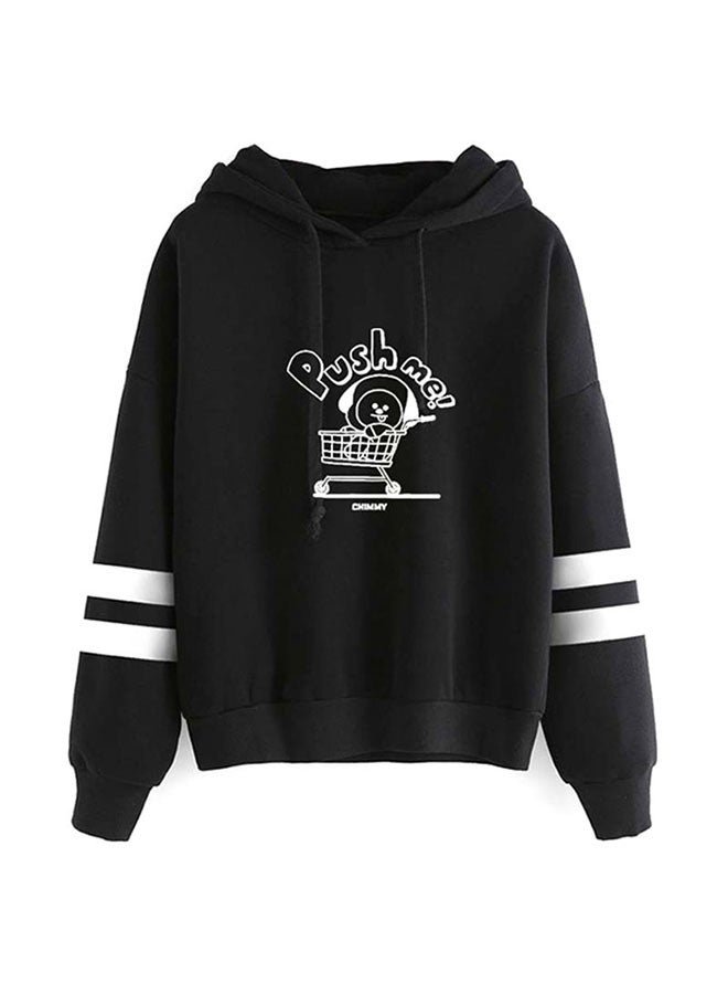 Bts Comics Logo Printing Long Sleeve Casual Hoodie Black - Image 1