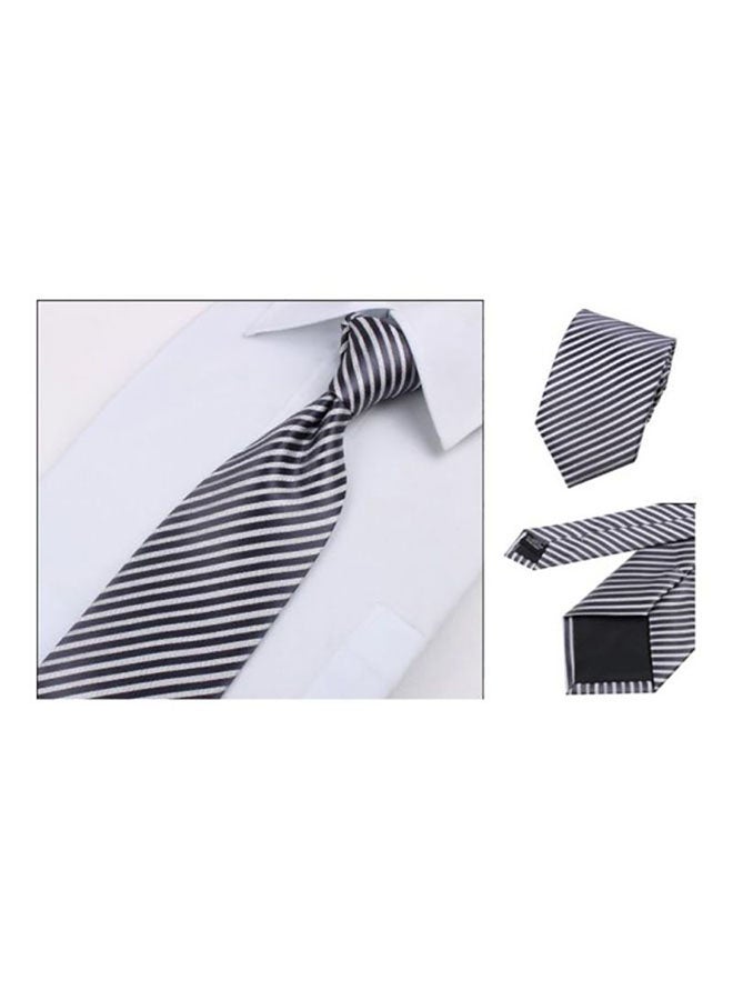 6-Piece Striped Necktie Set Grey/White - Image 2