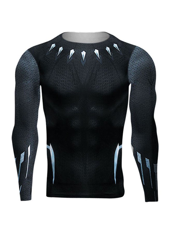 Long Sleeve Printed Sweatshirt Black  - Image 1