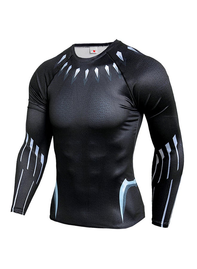 Long Sleeve Printed Sweatshirt Black  - Image 3