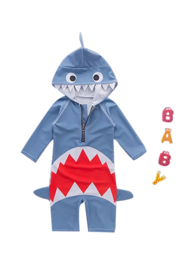 Shark Shaped Swimwear Suit Blue/White/Red  - Image 1