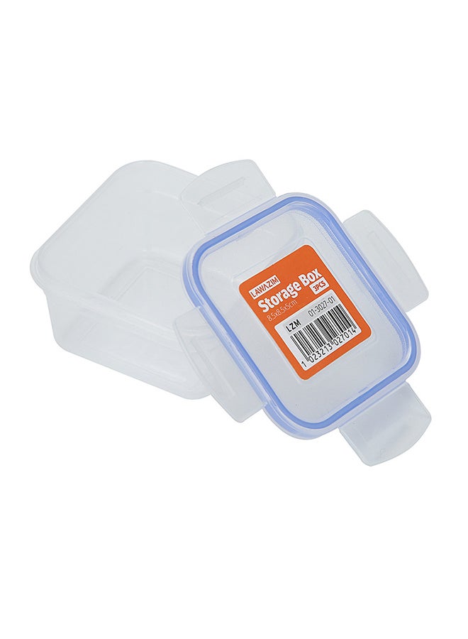 LAWAZIM - 9-Piece Plastic Airtight Container Storage Box Set Clear/Blue Rectangle Containers (10x4.5 cm), Square Containers (10x8x5 cm), Round Containers (8.5x8.5x5cm - Image 1