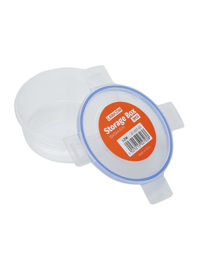 LAWAZIM - 9-Piece Plastic Airtight Container Storage Box Set Clear/Blue Rectangle Containers (10x4.5 cm), Square Containers (10x8x5 cm), Round Containers (8.5x8.5x5cm - Image 1