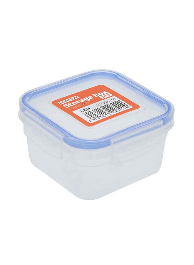 LAWAZIM - 9-Piece Plastic Airtight Container Storage Box Set Clear/Blue Rectangle Containers (10x4.5 cm), Square Containers (10x8x5 cm), Round Containers (8.5x8.5x5cm - Image 1