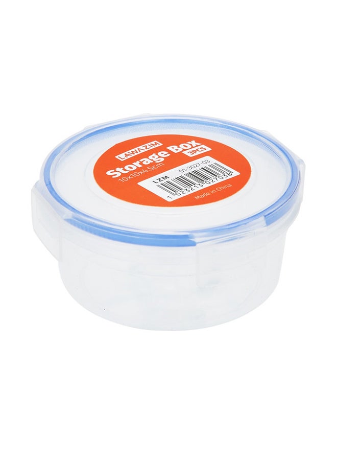 LAWAZIM - 9-Piece Plastic Airtight Container Storage Box Set Clear/Blue Rectangle Containers (10x4.5 cm), Square Containers (10x8x5 cm), Round Containers (8.5x8.5x5cm - Image 1