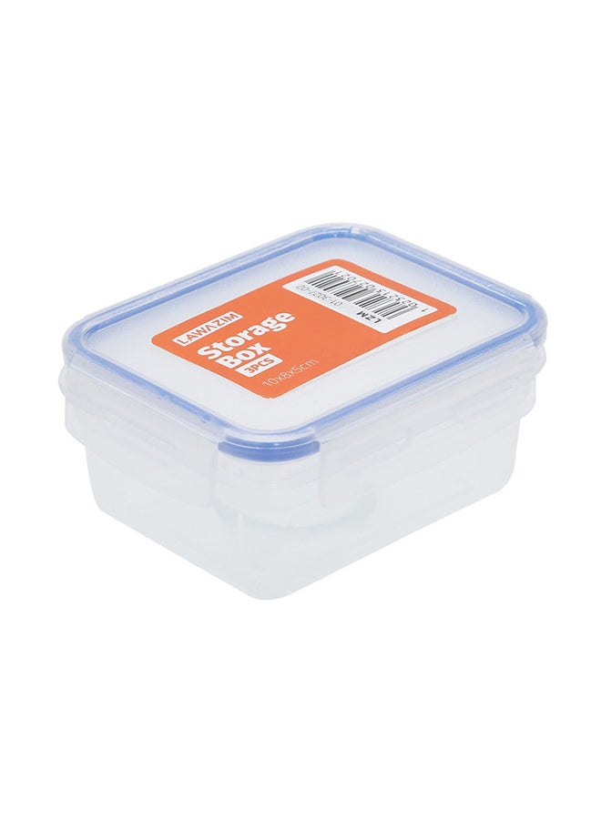 LAWAZIM - 9-Piece Plastic Airtight Container Storage Box Set Clear/Blue Rectangle Containers (10x4.5 cm), Square Containers (10x8x5 cm), Round Containers (8.5x8.5x5cm - Image 1
