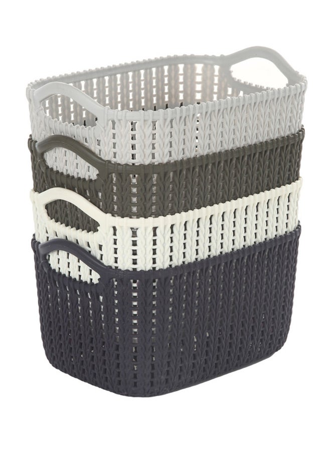 LAWAZIM - 4-Piece Rectangular Plastic Storage Basket Set Multicolour 24x17x12cm - Image 1