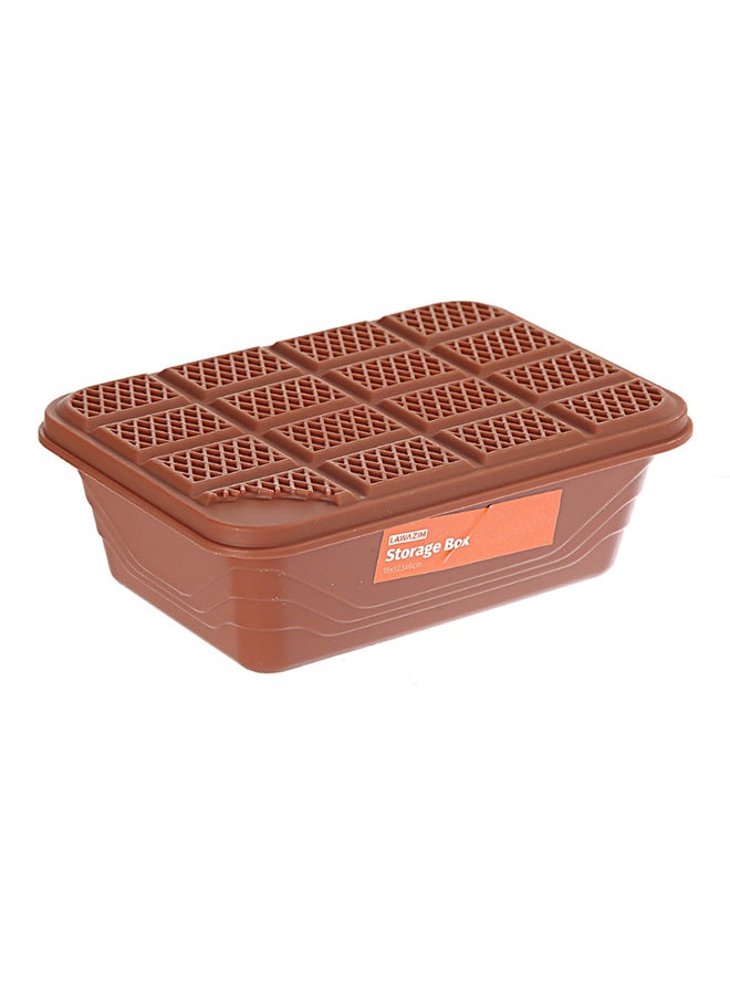 LAWAZIM 3-Piece Plastic Container Storage Box Set Brown Small Container (15.5x10.5x5) cm, Medium Container (18x12.5x6) cm, Large Container (21x15x7)cm  - Image 3