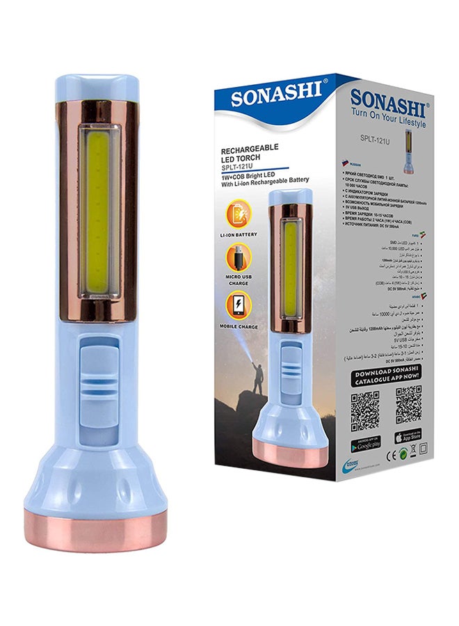 Rechargeable LED Torch With Micro USB And Mobile Charge Function SPLT-121U Assorted