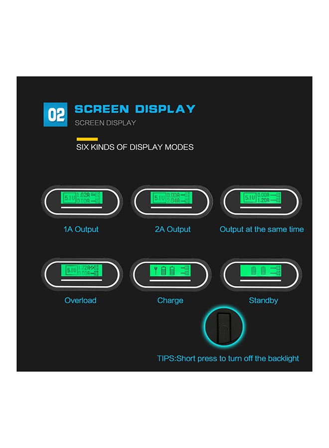 تومو شاحن باور بنك خارجي بمنفذ USB لهاتف آيفون X وسامسونج S8 ونوت 8 أسود - Image 4