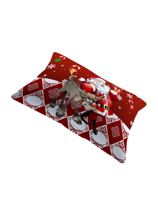 Santa Printed Polyester Duvet Cover Set Polyester Red/White/Black - Image 2