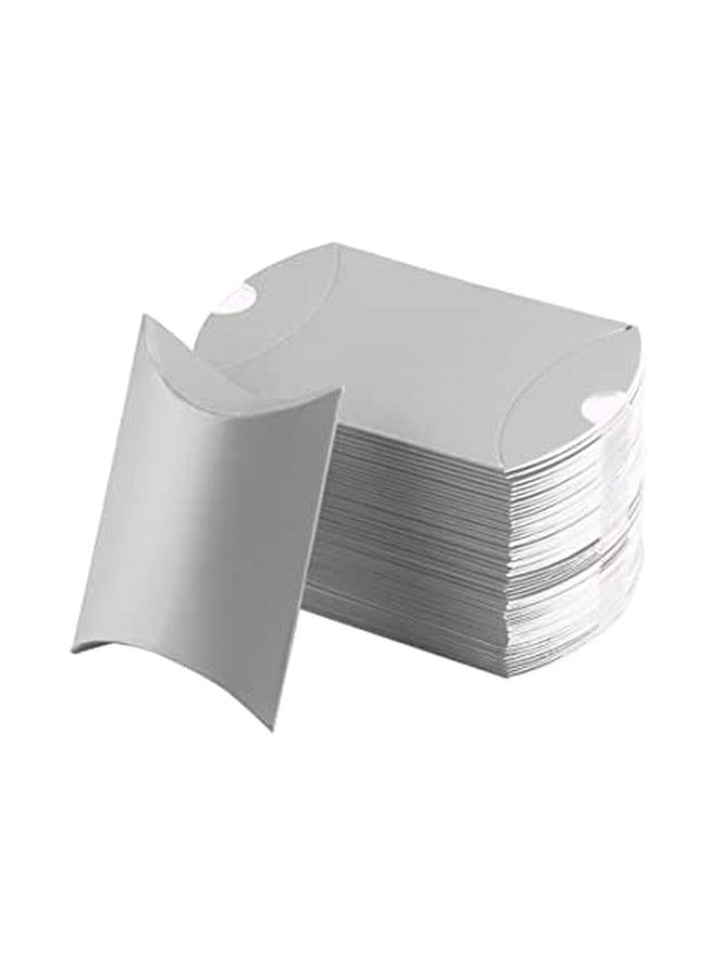 طقم صناديق حلوى بشكل وسادة مكون من 100 قطعة فضي 9x6.5x2.5سم