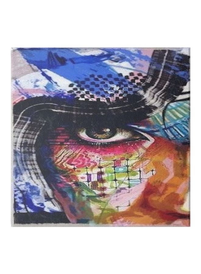 Girl Abstract Framed Wall Painting Multicolour 30x30cm