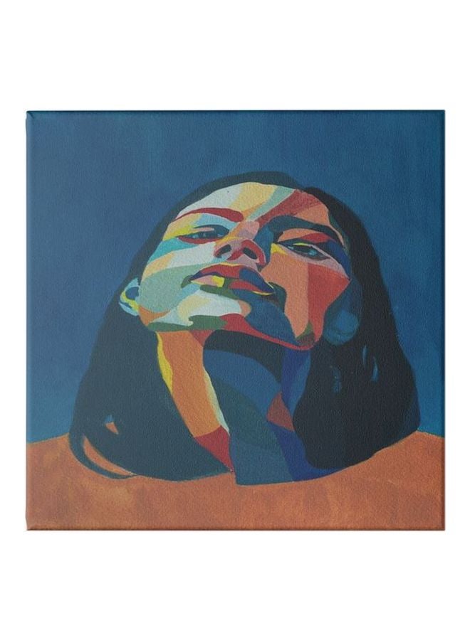 Girl Framed Wall Art Painting Multicolour 30x30cm