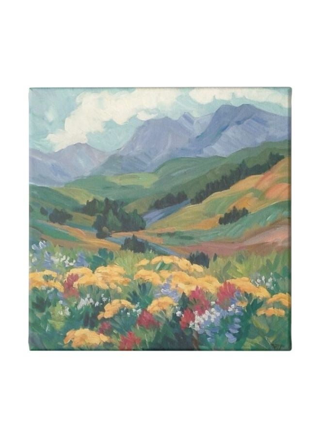 Nature Wall Art Painting With Frame Multicolour 30x30cm