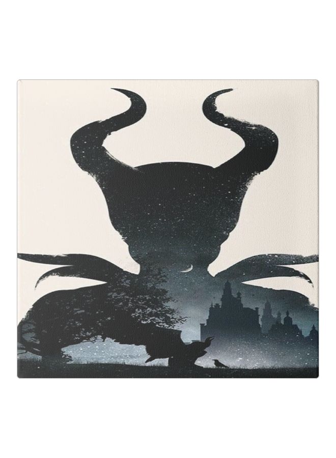 لوحة جدارية بإطار بشكل مستوحى من فيلم "Maleficent" رمادي / أبيض / أسود 30x30سم