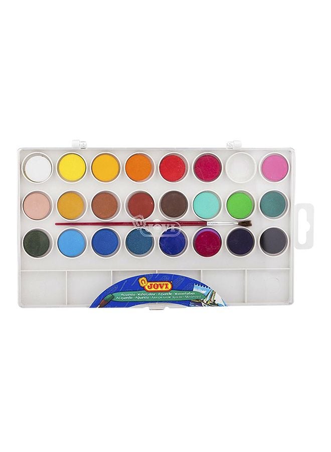 JOVI 24-Piece Watercolour Tabs With Brush Multicolour - Image 1