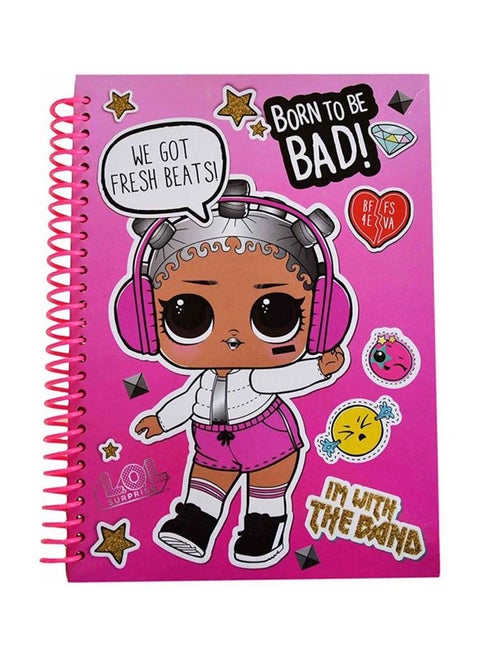 Born To Be Bad A5 Notebook Pink/White/Black