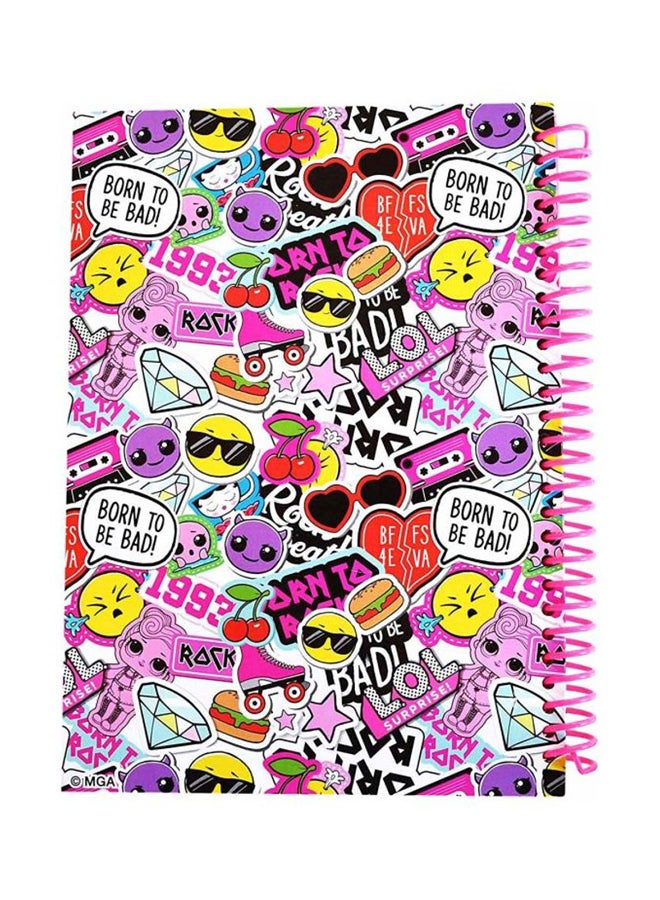 Born To Be Bad A5 Notebook Pink/White/Black