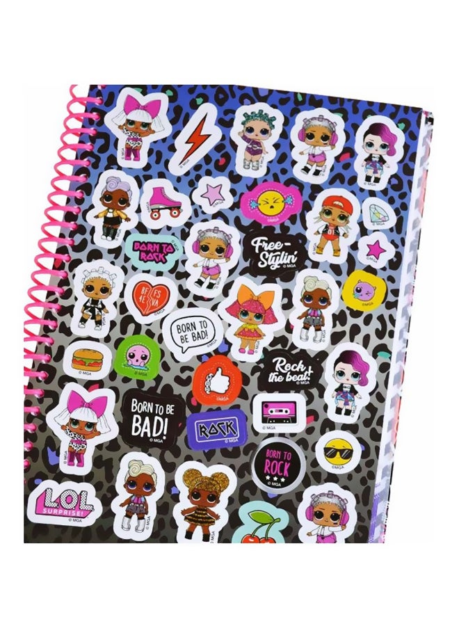 Born To Be Bad A5 Notebook Pink/White/Black
