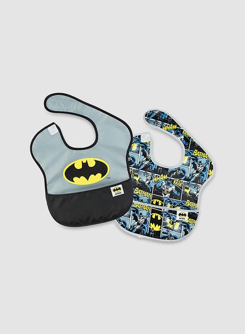 2-Piece Batman Printed Bib Set