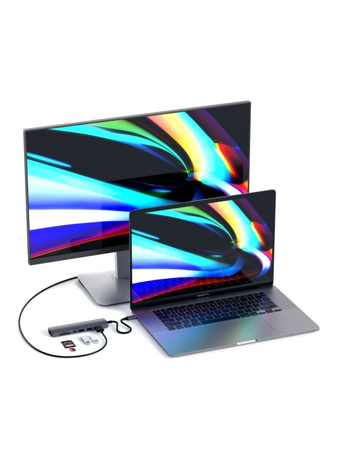 SATECHI - Type-C Slim Multiport With Ethernet Adapter Space Grey - Image 1