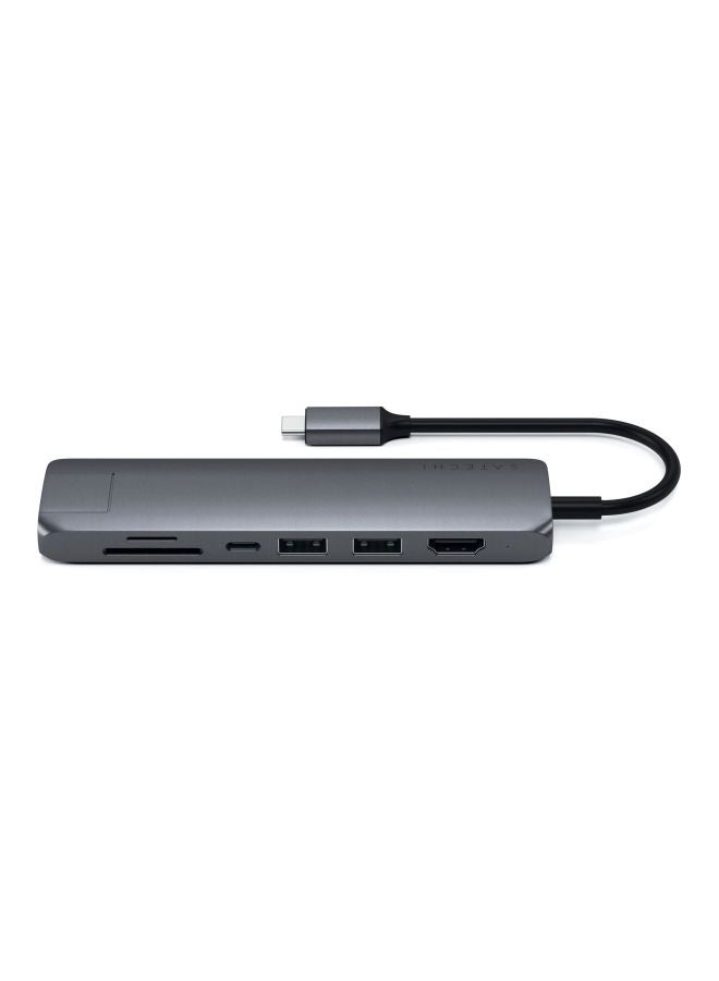 SATECHI - Type-C Slim Multiport With Ethernet Adapter Space Grey - Image 1