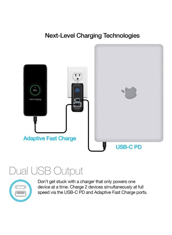 Naztech Dual Port USB Adaptive Fast Charger Black - Image 2