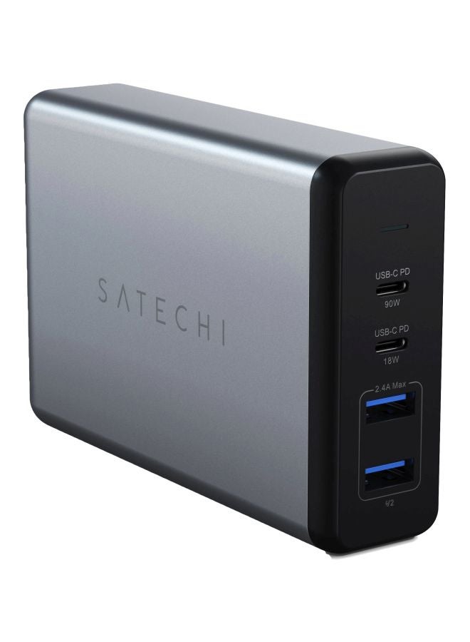 SATECHI 2x USB-C And 2x USB-A 108W Pro Type-C PD Desktop Charger Space Grey  - Image 2