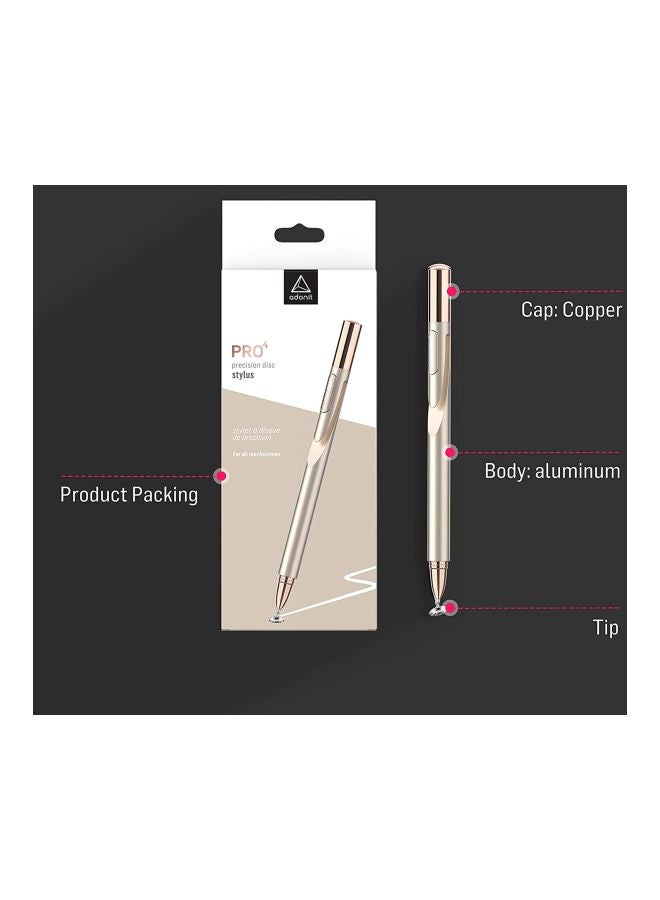 ADONIT Pro 4 Precision Disc Stylus Pen Silver/Gold - Image 2