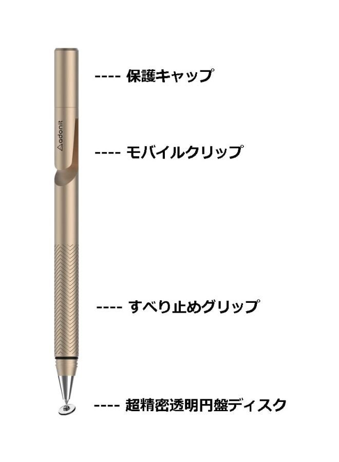 ADONIT Pro 4 Precision Disc Stylus Pen Silver/Gold - Image 4
