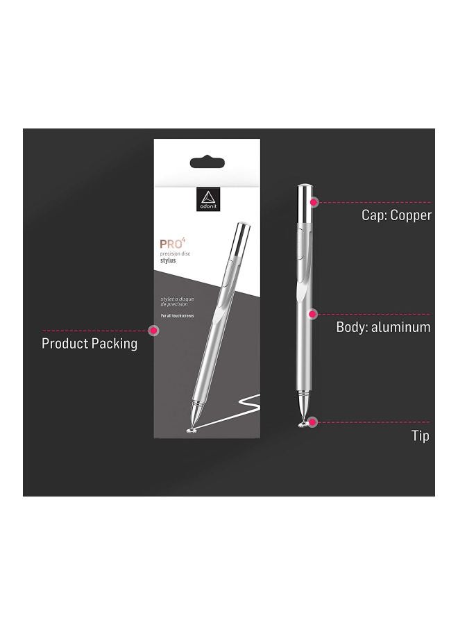 ADONIT Pro 4 New Generation Fine Point Precision Stylus Silver - Image 2