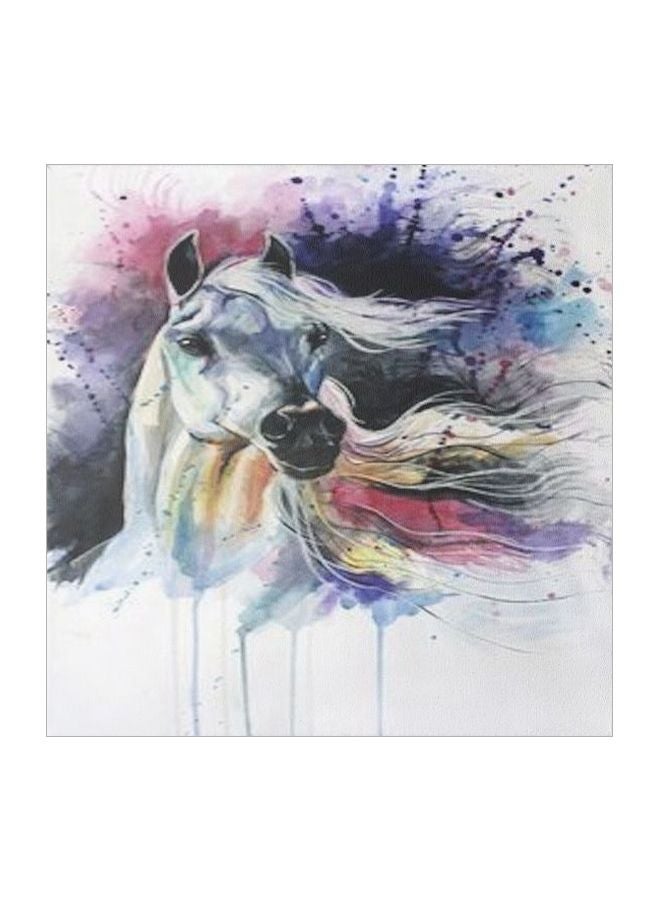 Decorative Horse Wall Painting With Frame Pink/White/Purple 30x30cm