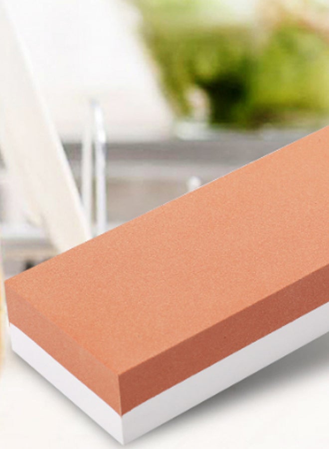 Double-Sided Kitchen Cutter Sharpening Stone Brown/White  - Image 2