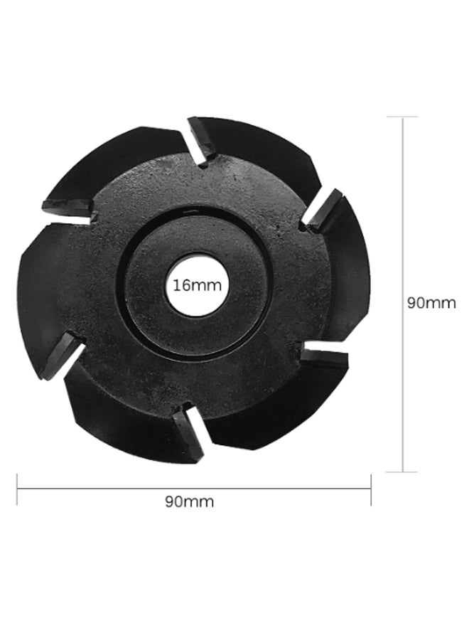Six-Tooth Aperture Angle Grinder Wood Carving Disc Black - Image 2