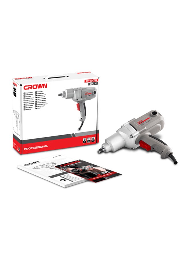 Crown CT12018 Impact Wrench 900W, 220V/60Hz Grey/White/Red Grey/White/Red - Image 4