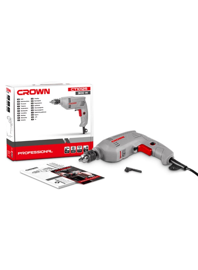 Crown - CT10125 Rotary Drill 6mm 300W, 220V/60Hz Grey Grey - Image 1