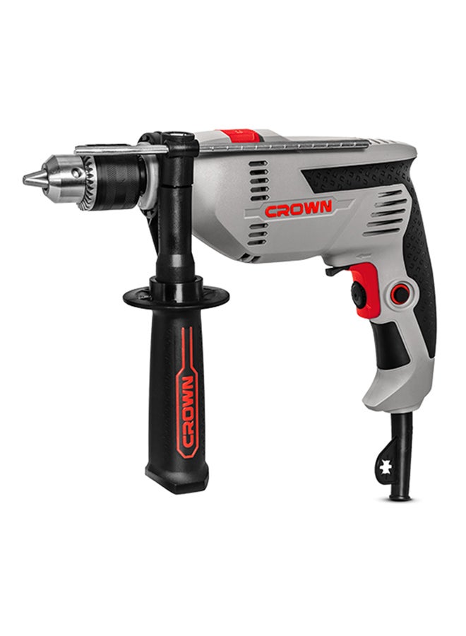 Crown CT10129 Impact Drill 13 mm 750 Watt CROWN Grey/Black/Red Grey/Black/Red  - Image 1