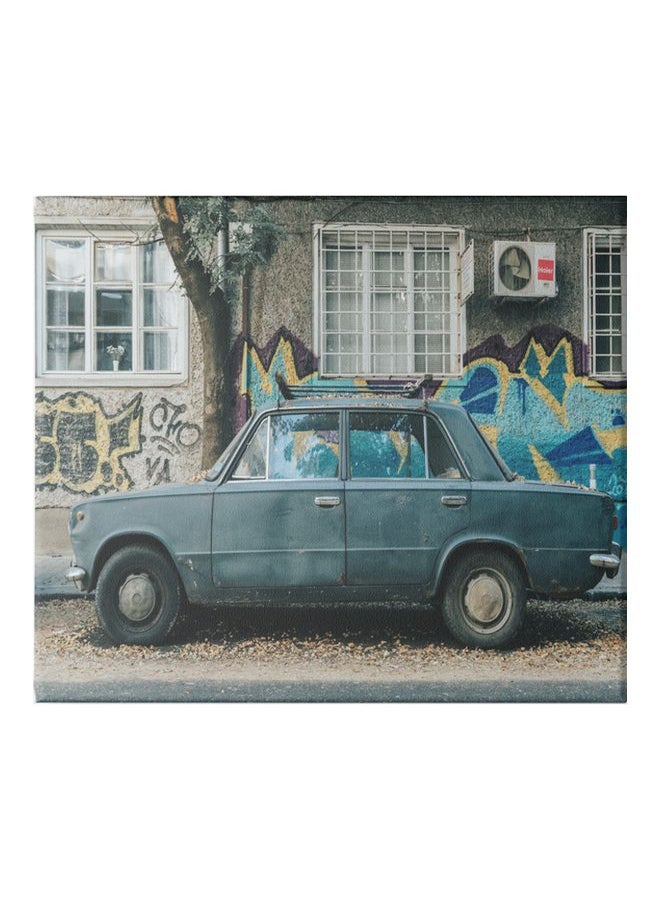 Cars and Houses Wooden Wall Art multicolour 30x30cm