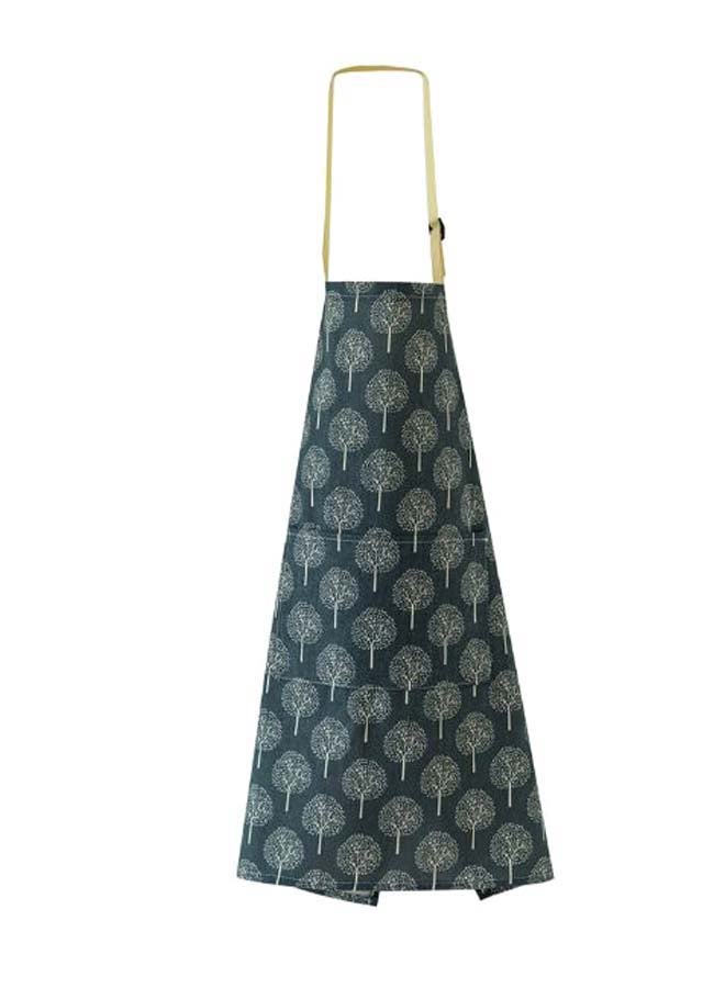 Waterproof Trees Print Kitchen Apron Dark Blue/White 68 x 70cm