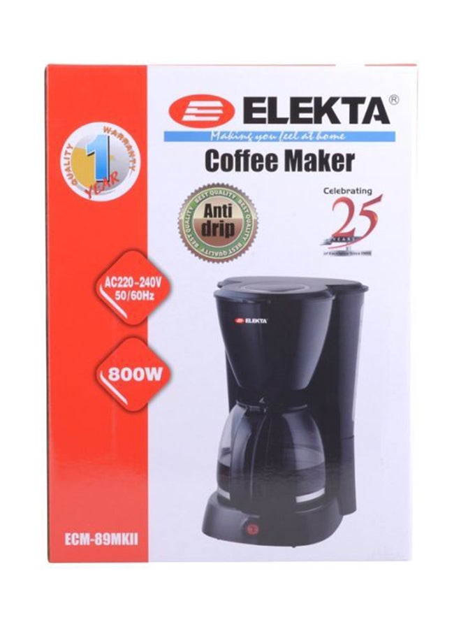 اليكتا ماكينة صنع القهوة سعة 1.5 لتر بقوة 900 وات 1200.0 ml 900.0 W ECM-89MKII أسود/شفاف - Image 3