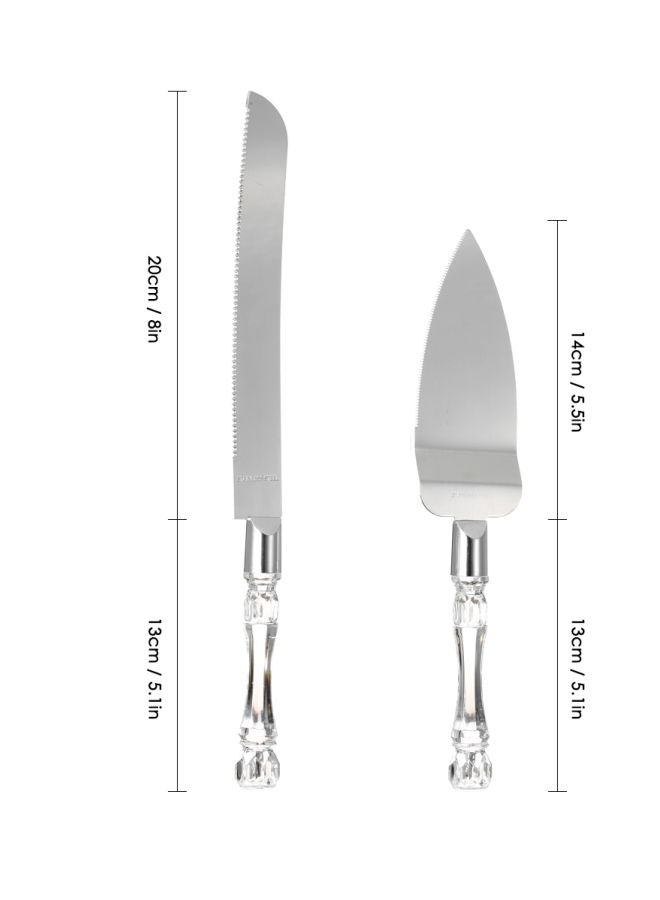 Generic - 2-Piece Stainless Steel Cake Knife And Server Set Silver Knife (33), Server (27)cm - Image 1