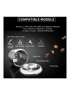 i cafilas Stainless Steel Coffee Capsule With Tamper Press Silver Coffee Capsule (36.7x26.9x23), Tamper Coffee Press (80x24.5)mm  - Image 2