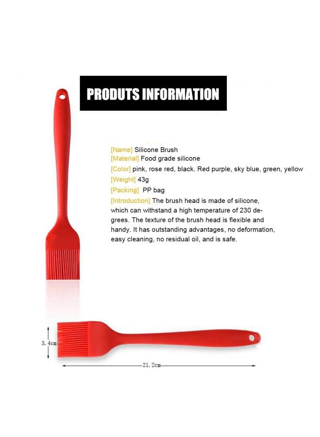 Heat Resistant Silicone Brush Rose Red - Image 2