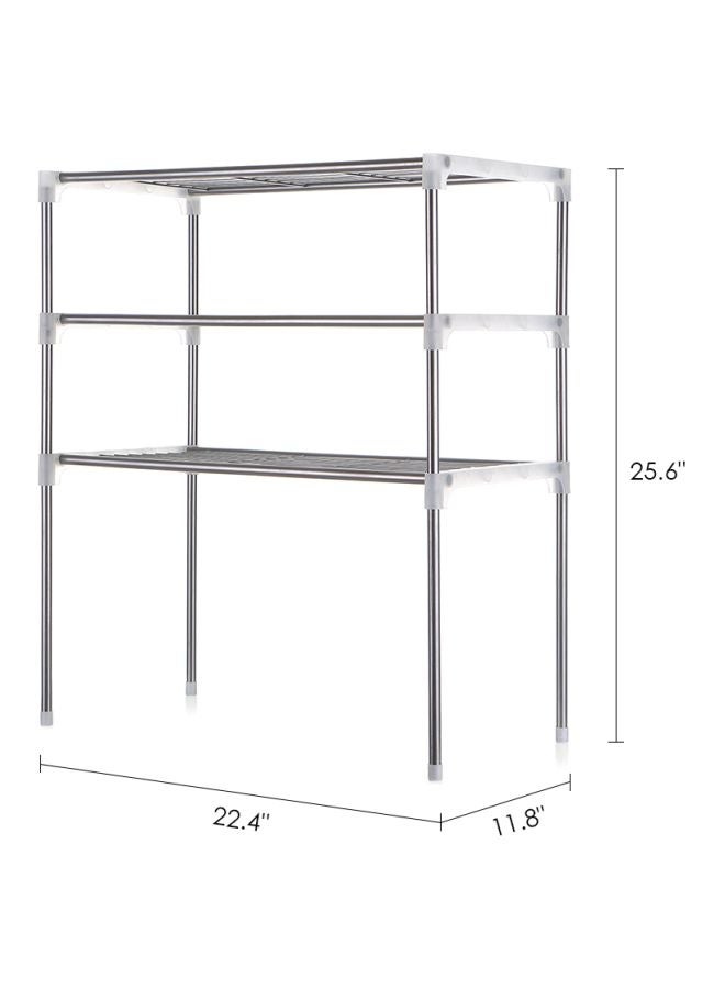 3-Tier Multi Functional Kitchen Storage Shelf Silver 58x28x6cm - Image 2