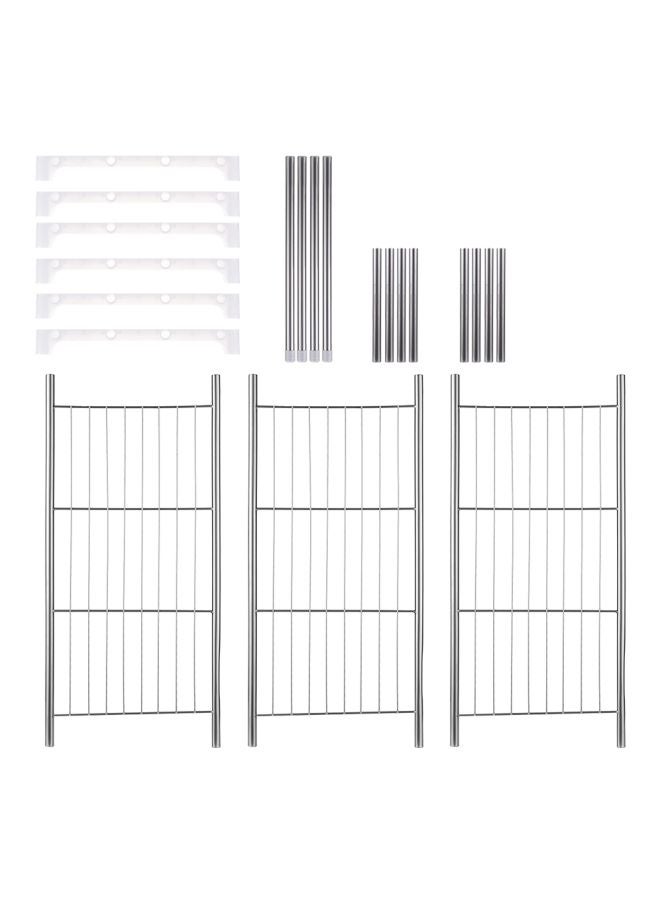 3-Tier Multi Functional Kitchen Storage Shelf Silver 58x28x6cm - Image 3