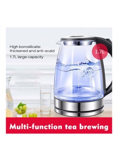 Generic Glass Electric Kettle 1.7 L 1500 W H32093 Clear/Silver/Black  - Image 5