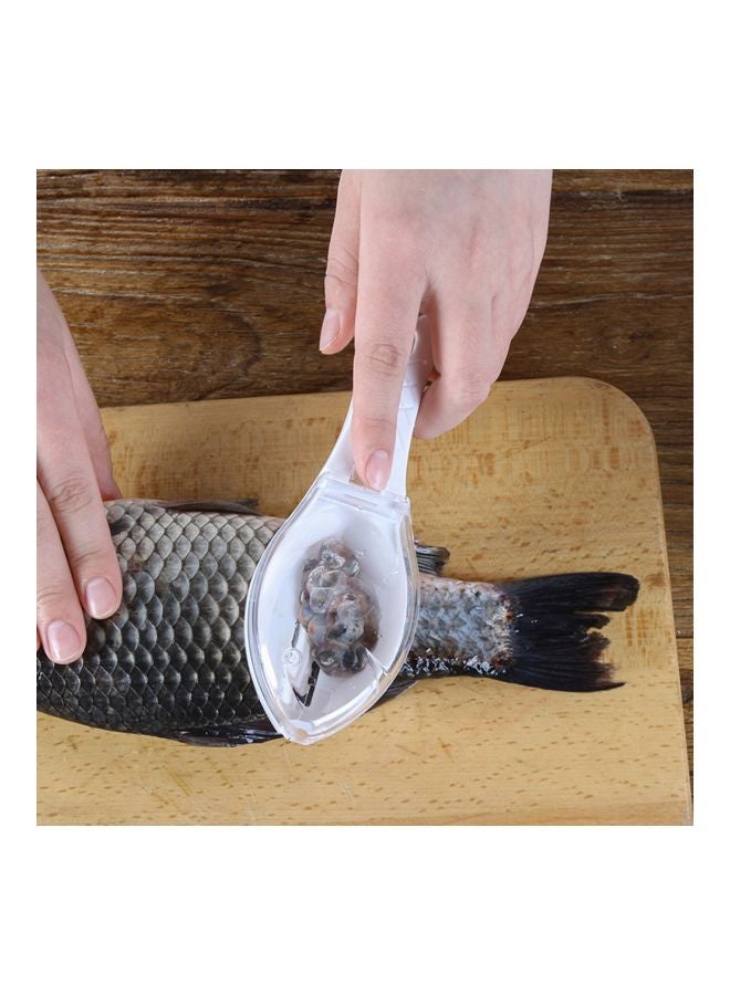 مقشرة تنظيف على شكل سمكة شفاف/رمادي 160x50مم - Image 2