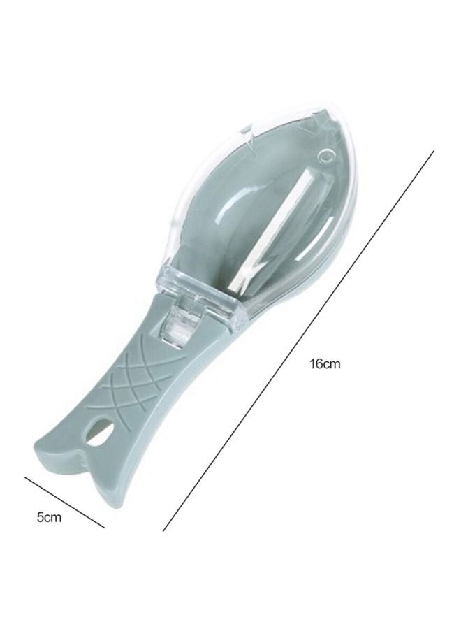 مقشرة تنظيف على شكل سمكة شفاف/رمادي 160x50مم - Image 3